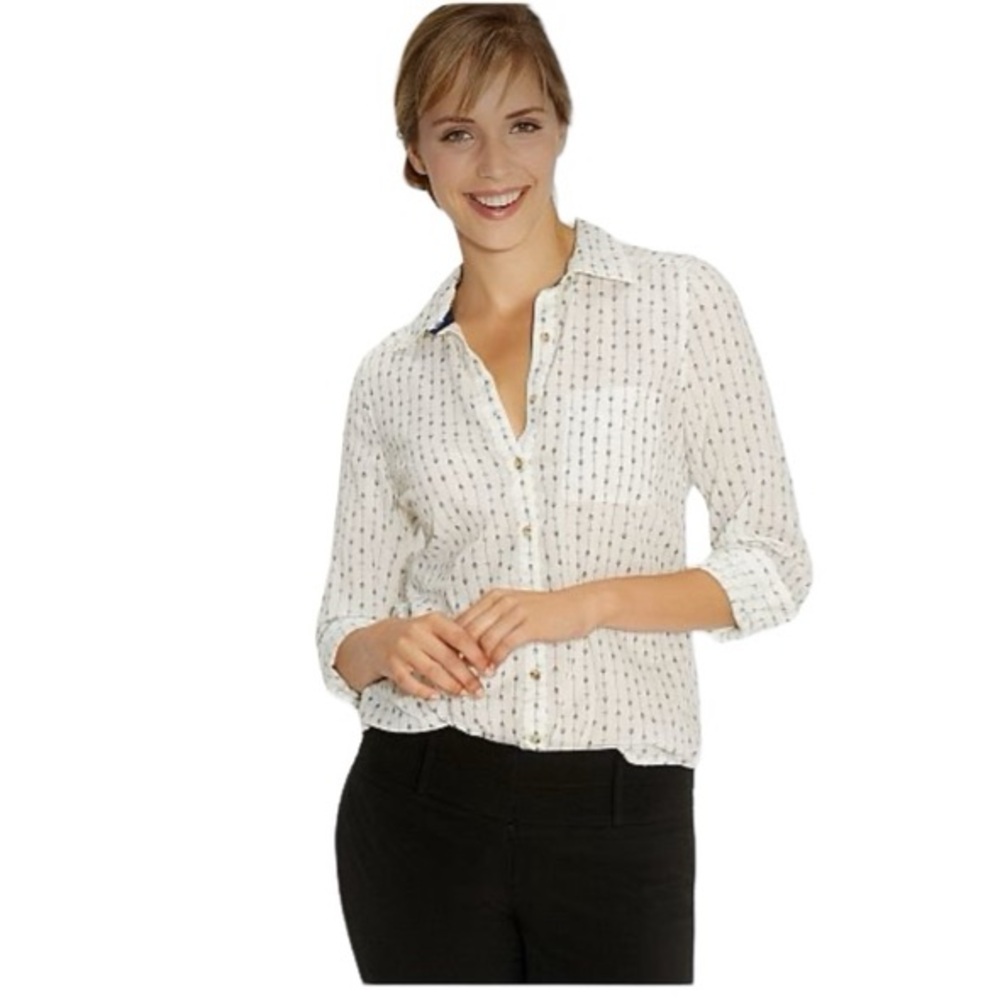 Maurices Arrow Print Long-sleeved Button Down Shirt